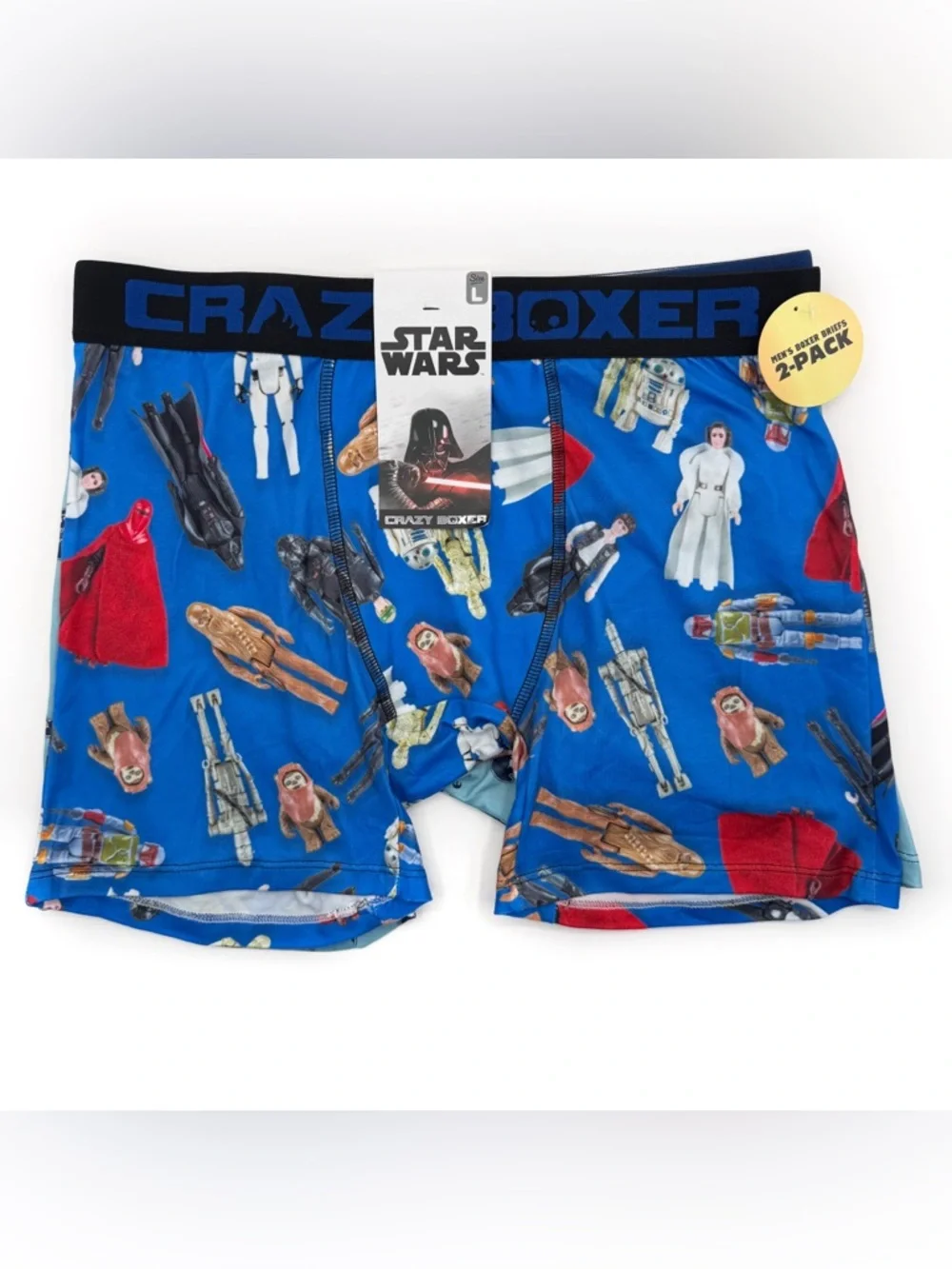 Star Wars Boxer Briefs Mens Large L 2 Pack R2-D2 Darth Vader Underwear Disney